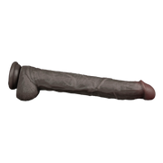 LoveToy - Nature Cock - Dubbellaags Buigbare XXL Dildo - 37,5 cm - Bruin