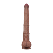 LoveToy - Nature Cock - Dubbellaags Buigbare Dildo met Aders - 40 cm