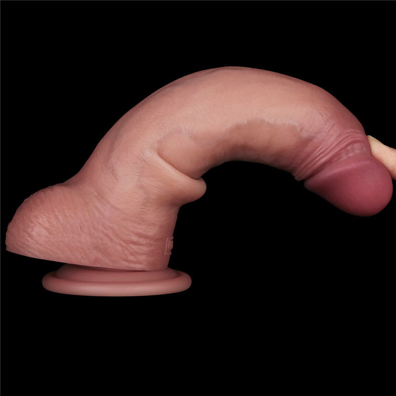 LoveToy - Sliding Skin Vibrerende Dildo Pro II - Met Afstandsbediening - 21,5 cm - Lichte Huidskleur