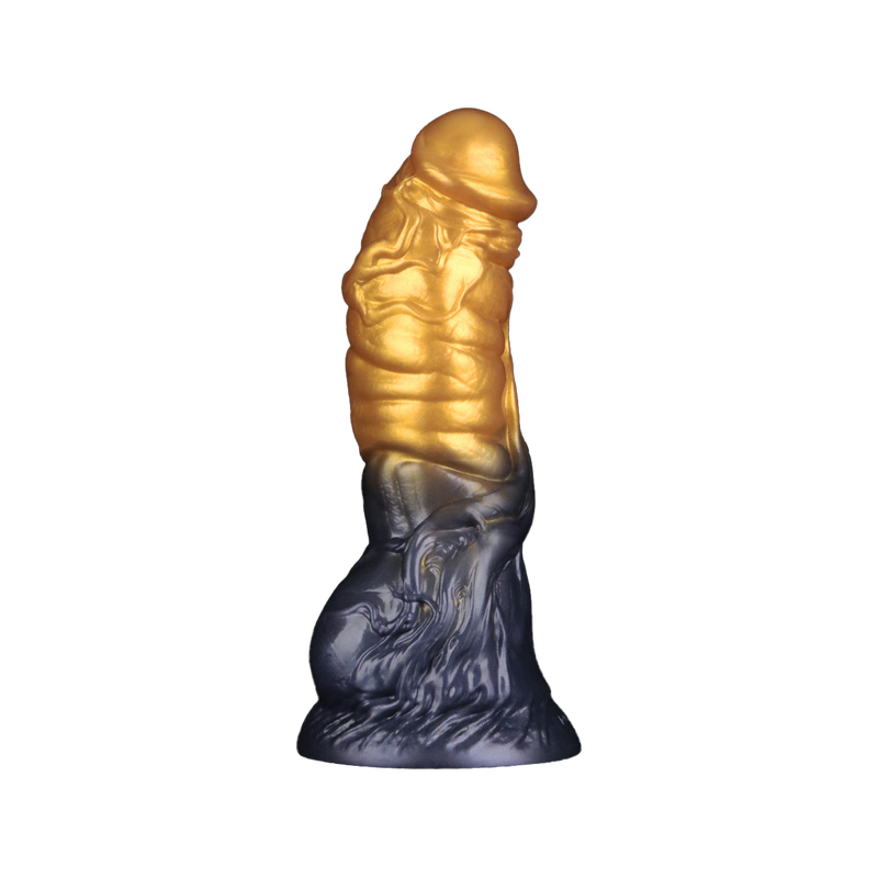 LoveToy - Dual Density Siliconen - Opblaasbare Dildo - Goud/Zwart