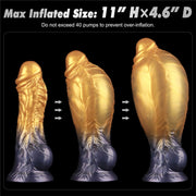 LoveToy - Dual Density Siliconen - Opblaasbare Dildo - Goud/Zwart-Erotiekvoordeel.nl