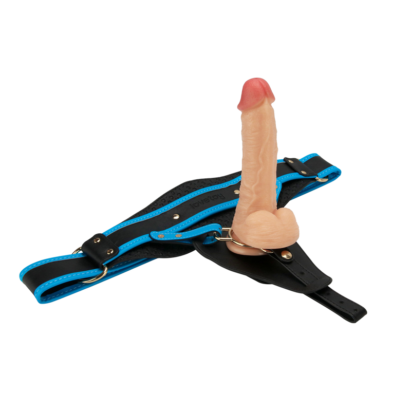 LoveToy - Ingen - Vibrerende Strap-on Set - Lengte 20 cm - Lichte Huidskleur
