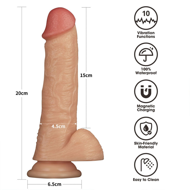 LoveToy - Ingen - Vibrerende Strap-on Set - Lengte 20 cm - Lichte Huidskleur