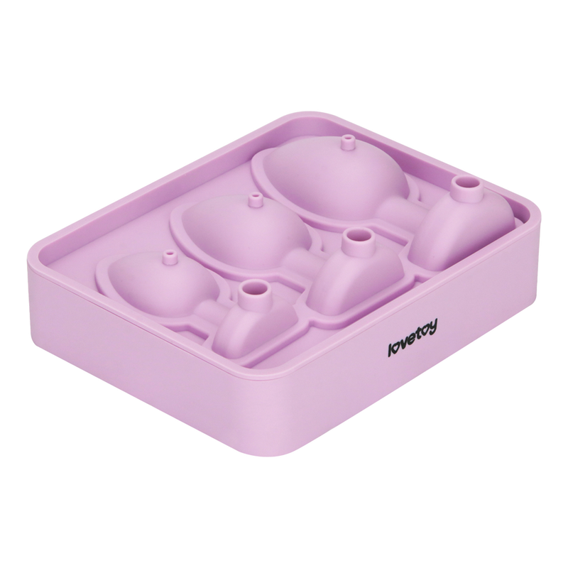 LoveToy - Siliconen IJsblokjesvorm - Buttplug Set - Lila