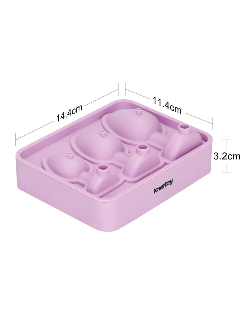 LoveToy - Siliconen IJsblokjesvorm - Buttplug Set - Lila