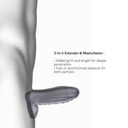 ManWan - Ryzer MAX - Penis Extender en Zachte Masturbatie Sleeve - Black Plum