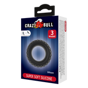 Crazy Bull - Dilson - Super Soft Siliconen Ring - Model 3 - Zwart