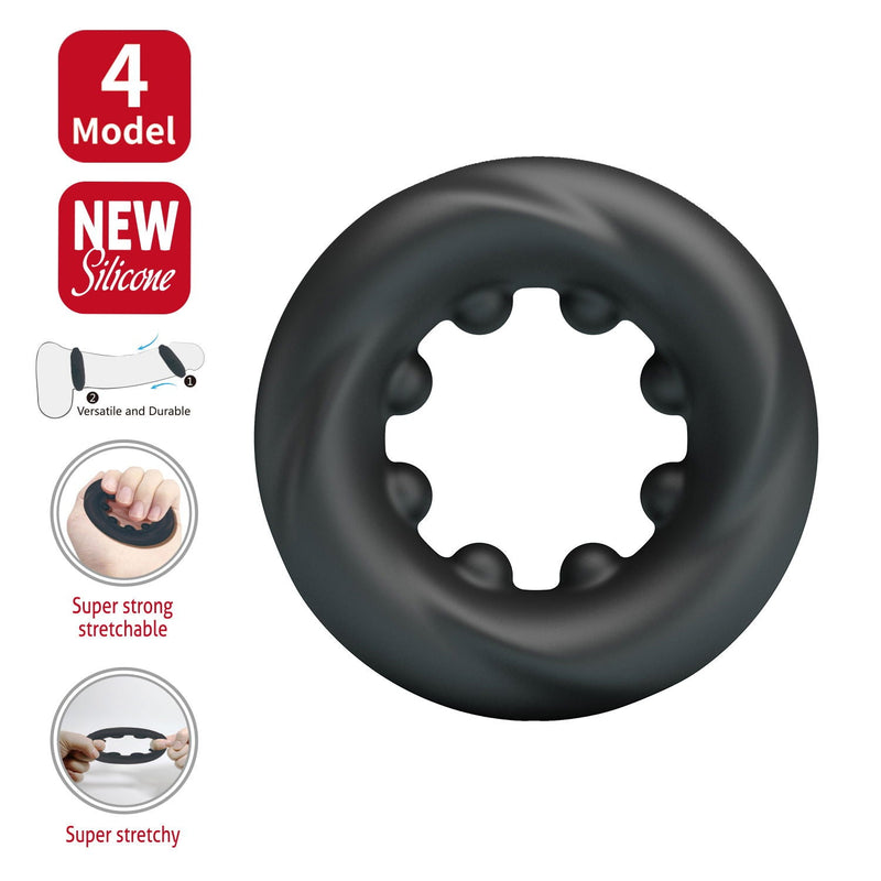 Crazy Bull - Daquez - Super Soft Siliconen ring - Model 4 - Zwart