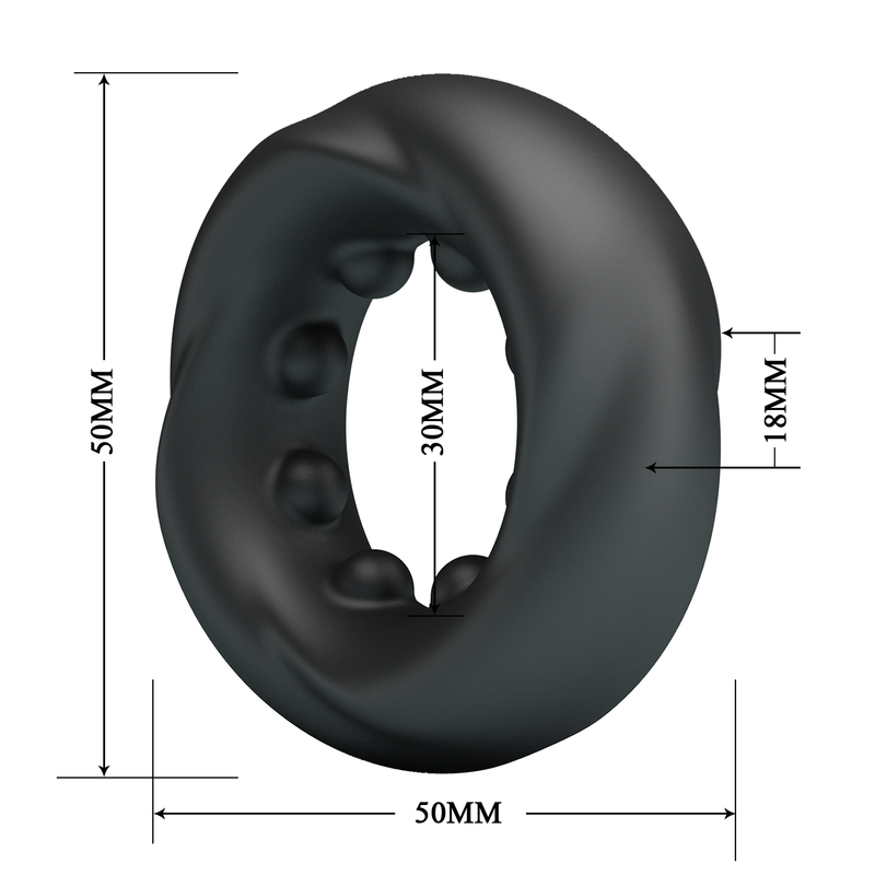 Crazy Bull - Daquez - Super Soft Siliconen ring - Model 4 - Zwart