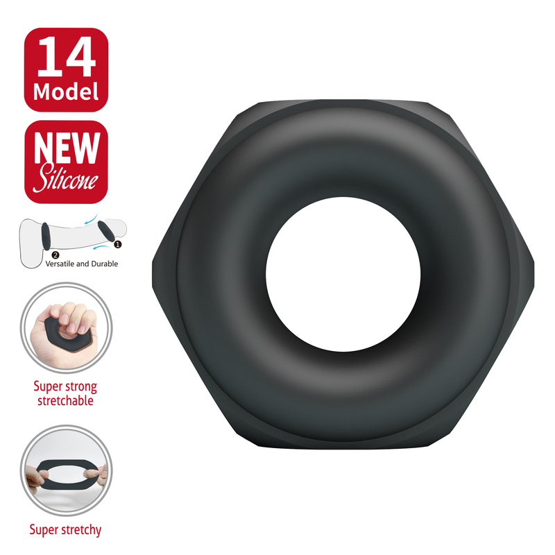 Crazy Bull - Jarvius - Super Soft Siliconen Cockring - Model 14 - Zwart