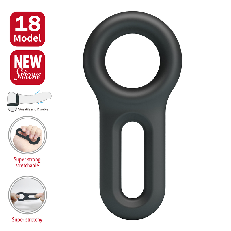 Crazy Bull - Oniel - Super Soft Siliconen Cockring - Model 18 - Zwart
