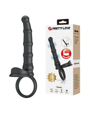Pretty Love - Tatum - Anale Vibrator met Penisring - Zwart