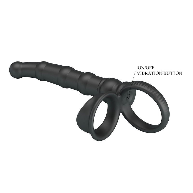 Pretty Love - Tatum - Anale Vibrator met Penisring - Zwart