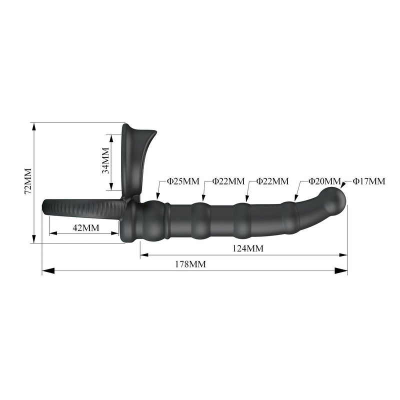 Pretty Love - Tatum - Anale Vibrator met Penisring - Zwart