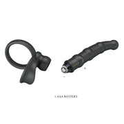 Pretty Love - Tatum - Anale Vibrator met Penisring - Zwart