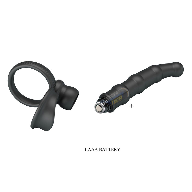 Pretty Love - Tatum - Anale Vibrator met Penisring - Zwart