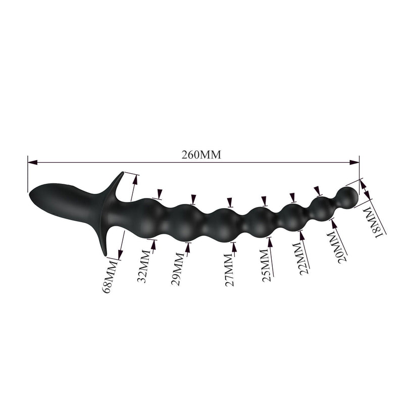 Pretty Love - Rigdon - Anale Kralen Vibrator - Zwart