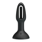 Pretty Love - Hubert - Vibrerende Buttplug - Anaal Vibrator - Met Wiebelend Tongetje - Zwart