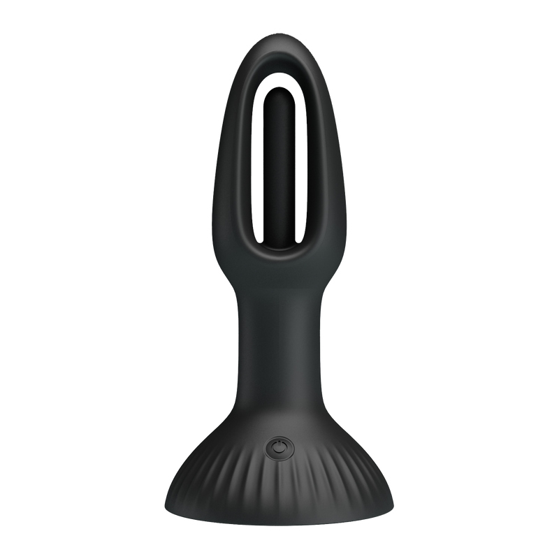 Pretty Love - Hubert - Vibrerende Buttplug - Anaal Vibrator - Met Wiebelend Tongetje - Zwart
