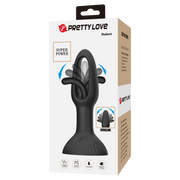 Pretty Love - Hubert - Vibrerende Buttplug - Anaal Vibrator - Met Wiebelend Tongetje - Zwart