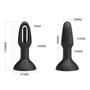 Pretty Love - Hubert - Vibrerende Buttplug - Anaal Vibrator - Met Wiebelend Tongetje - Zwart