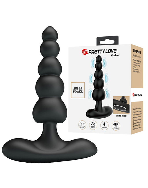 Pretty Love - Corban - Anale Kralen Vibrator - Zwart