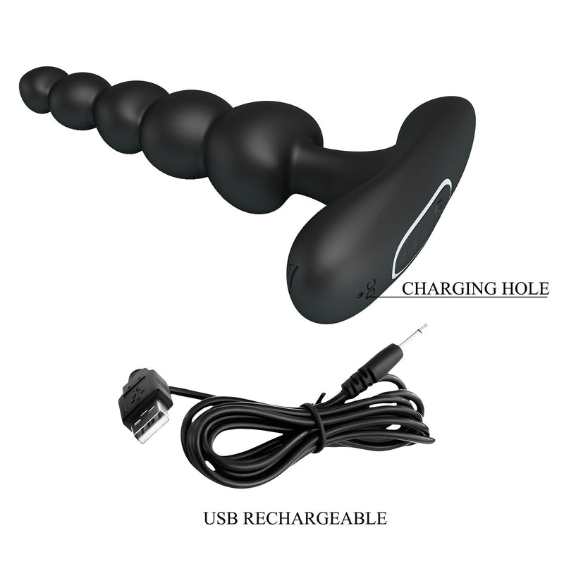 Pretty Love - Corban - Anale Kralen Vibrator - Zwart