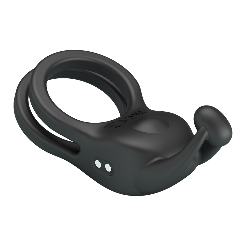 Pretty Love - Goodwin - Vibrerende Dubbele Penisring - Zwart