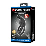Pretty Love - Goodwin - Vibrerende Dubbele Penisring - Zwart