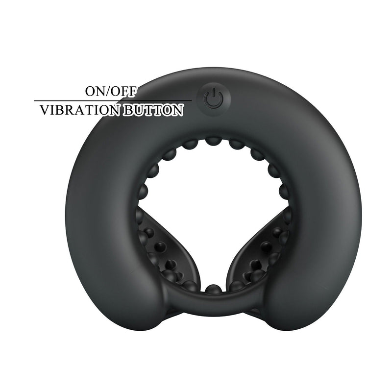 Pretty Love - Quentin - Vibrerende Cockring met Dubbele Motor - Zwart