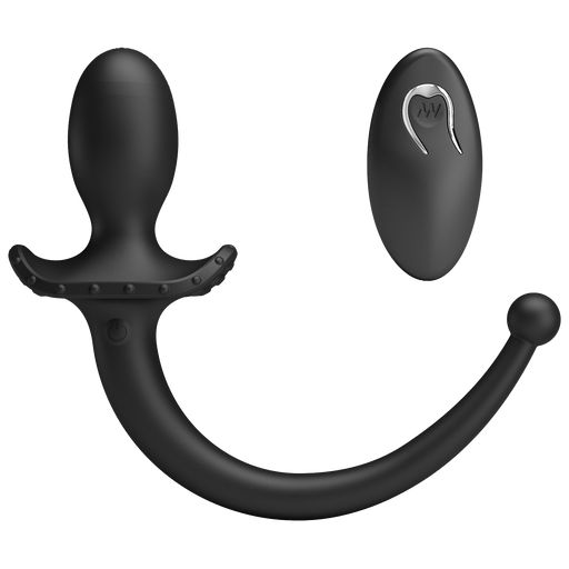 Mr. Play - Super Power - Vibrerende Hondenstaart Buttplug met Afstandsbediening - Zwart