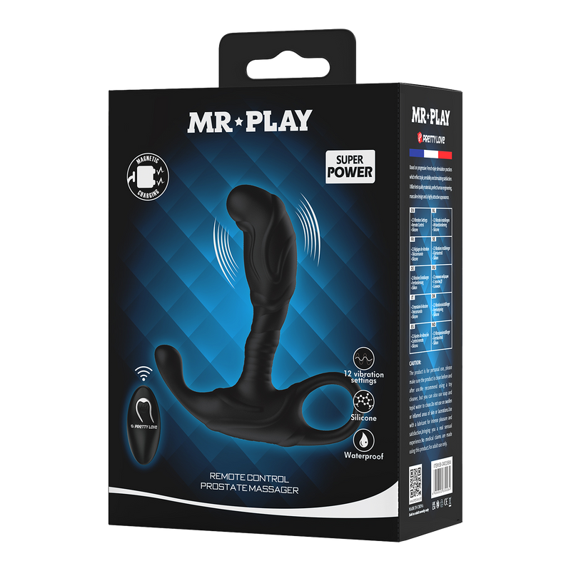 Mr. Play - Super Power - Prostaatstimulator met Afstandsbediening - Zwart