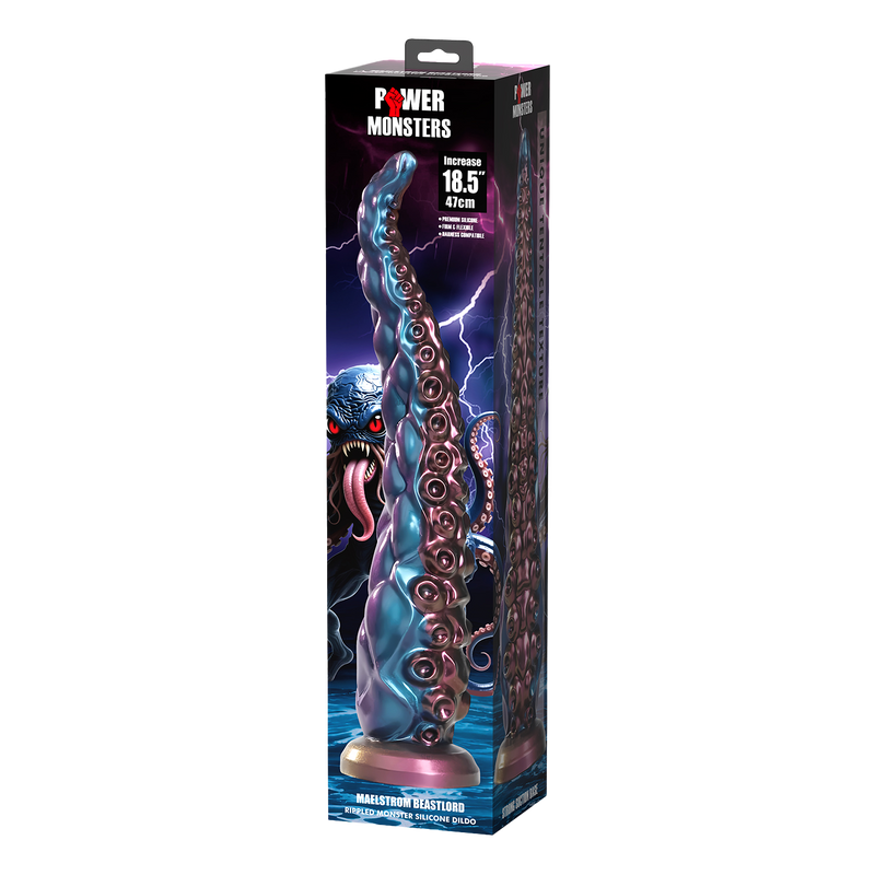 Power Monsters - Maelstrom Beastlord - Tentakel Dildo - Blauw/Paars/Goud