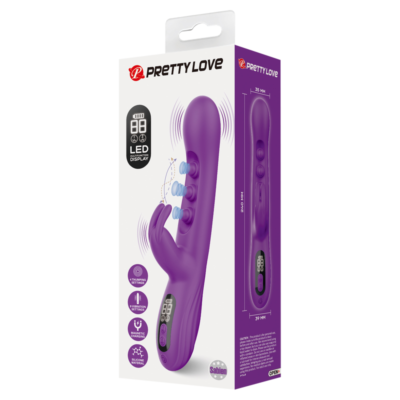 Pretty Love - Sabien - Rabbit Vibrator met LED Display - Paars