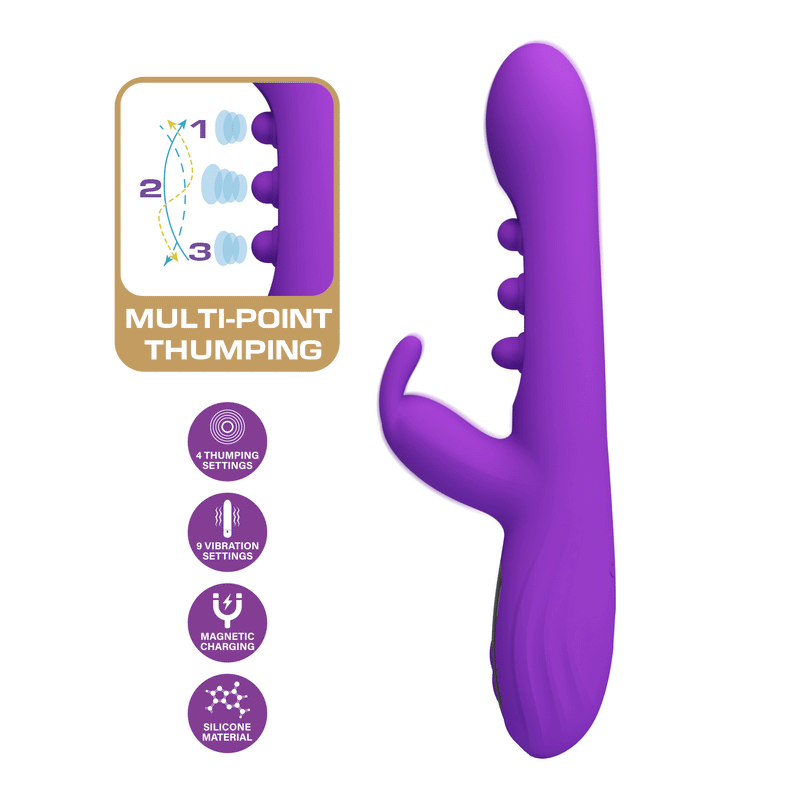 Pretty Love - Sabien - Rabbit Vibrator met LED Display - Paars
