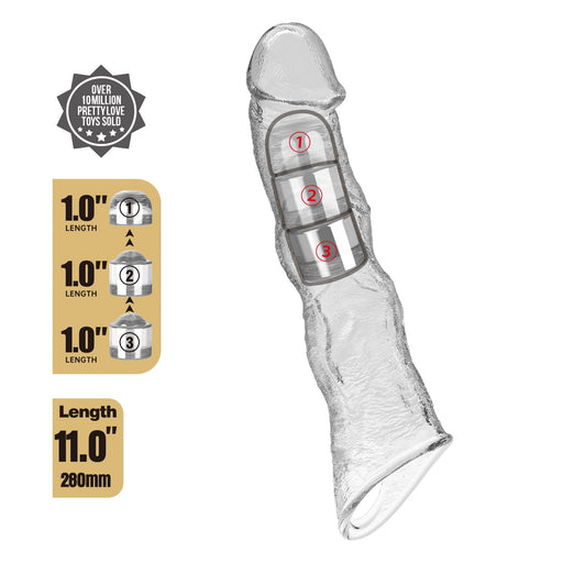 Pretty Love - Verlengende Penis Sleeve - 28 cm - Transparant