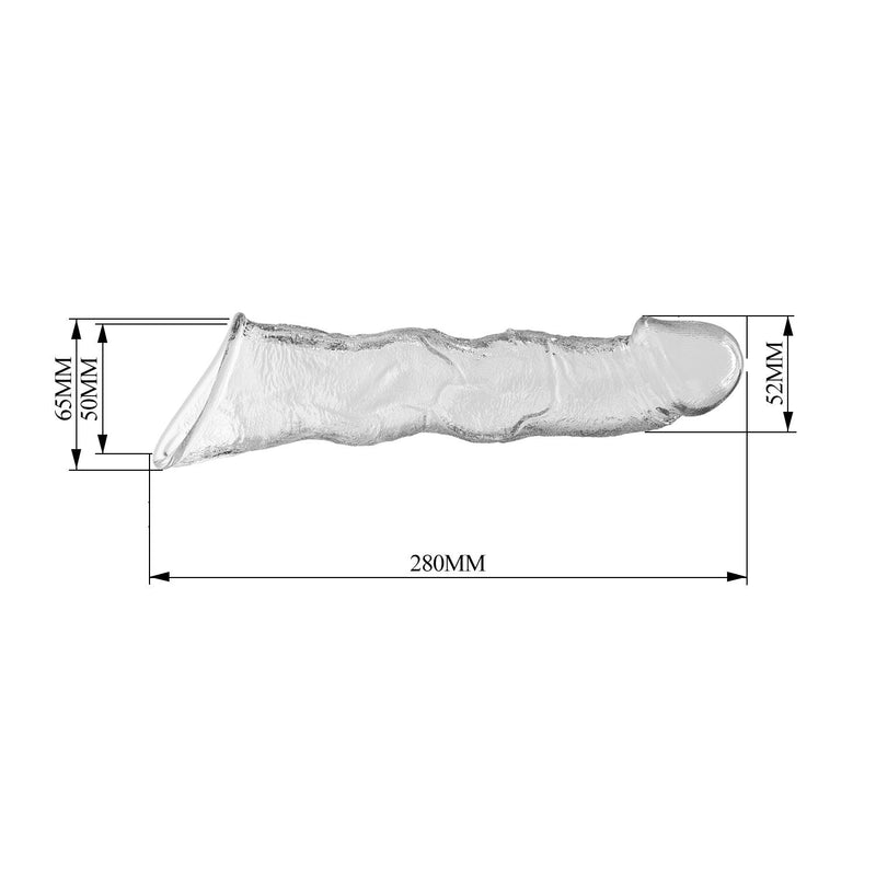 Pretty Love - Verlengende Penis Sleeve - 28 cm - Transparant