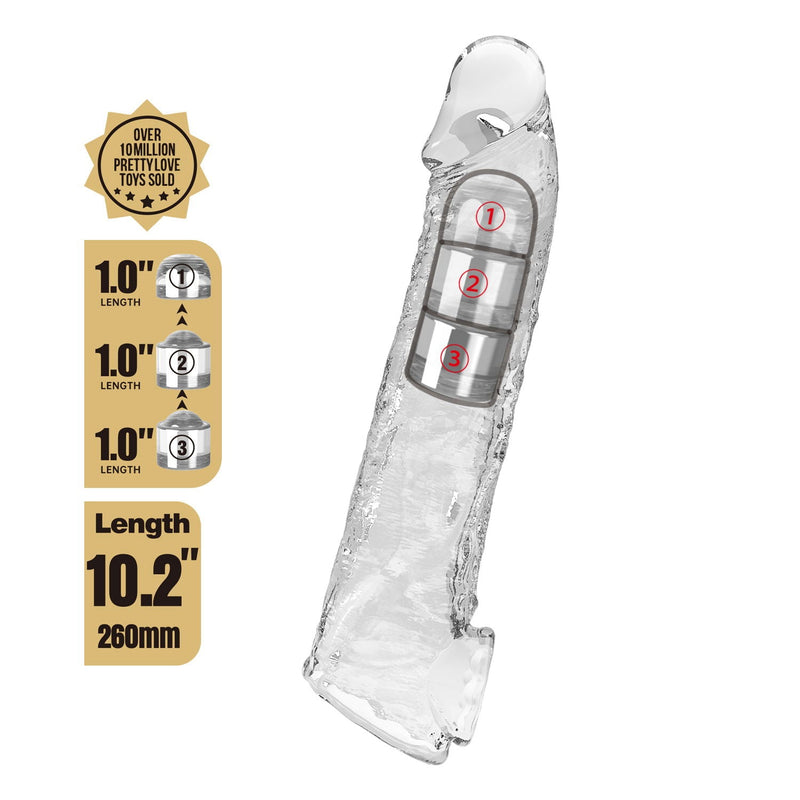 Pretty Love - Verlengende Penis Sleeve - 26 cm - Transparant