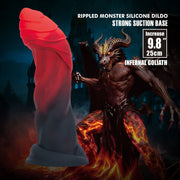 Power Monsters - Infernal Goliath - Monster Dildo - 25 cm - Zwart/Rood