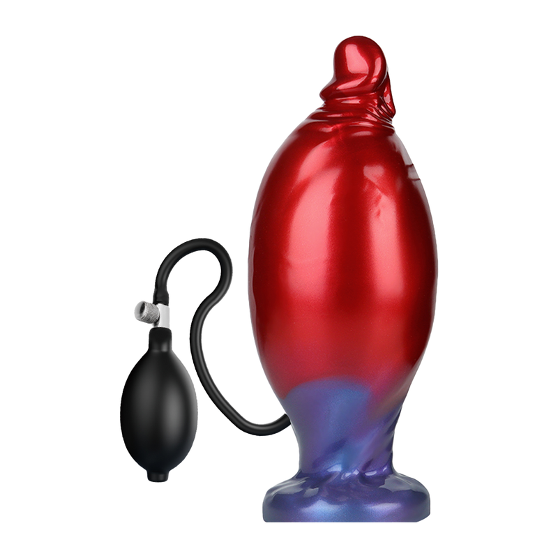 Power Monsters - Shadow Behemoth - Opblaasbare Monster Dildo - 22 cm - Rood/Blauw