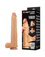 Pretty Love - Ansel - Super Grote Dildo - TPE - 36 cm - Lichte Huidskleur
