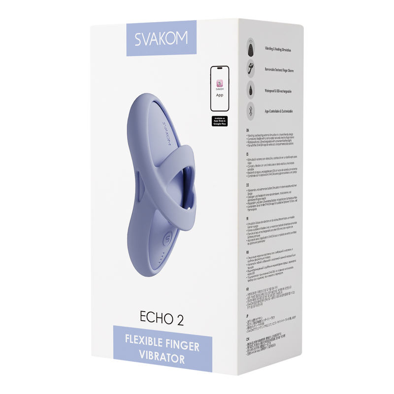 Svakom - Echo 2 - Flexibele Vinger Vibrator - App Control - Sky Blue