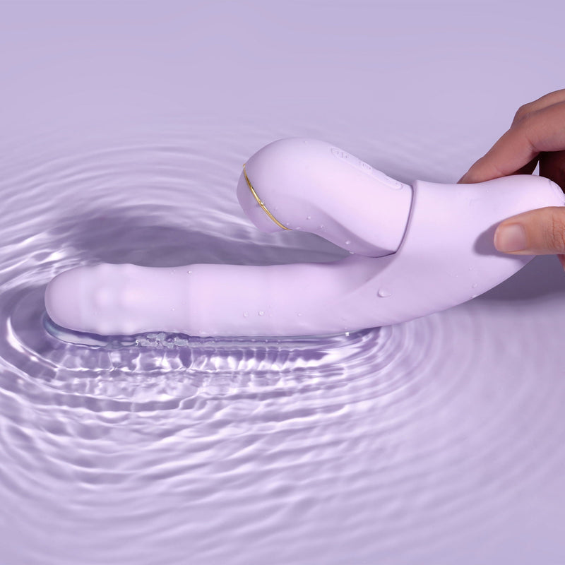 Svakom - DuoGlow – Stotende en Roterende Kralen Vibrator met Pulserende`Stimulator – Lila