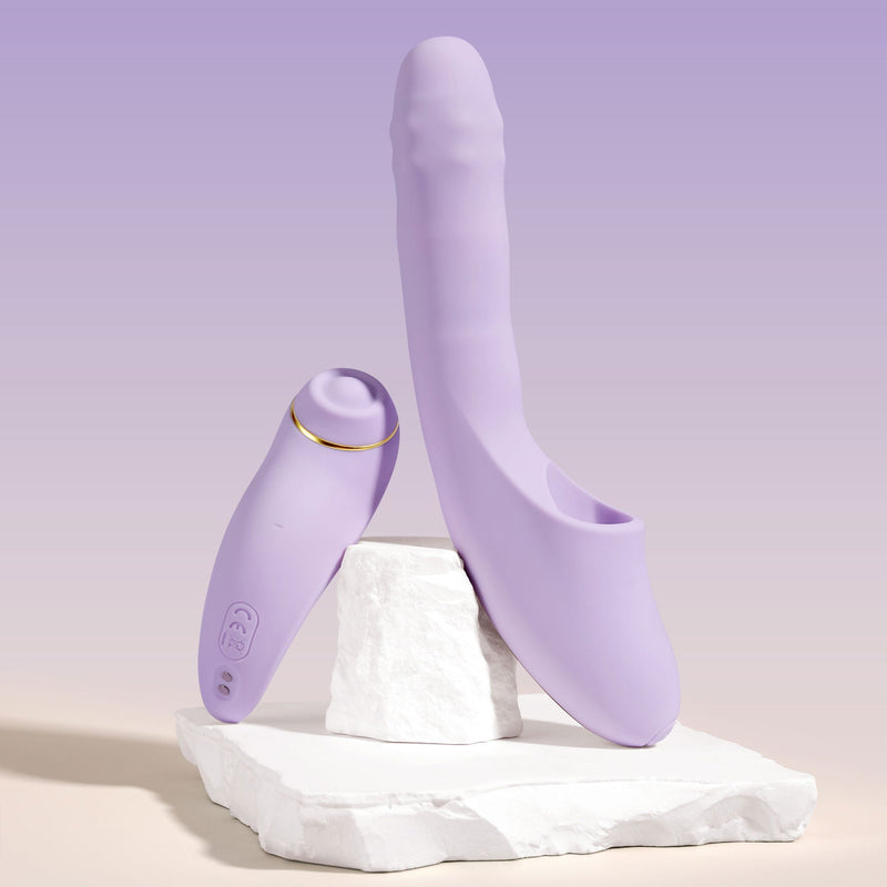 Svakom - DuoGlow – Stotende en Roterende Kralen Vibrator met Pulserende`Stimulator – Lila
