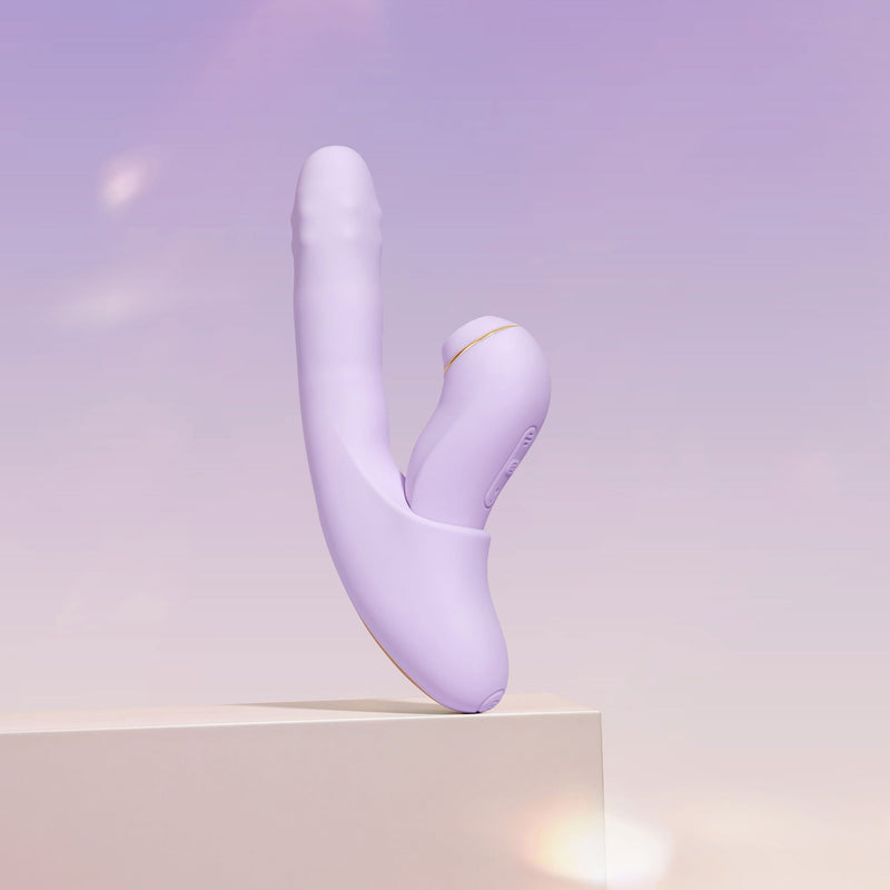 Svakom - DuoGlow – Stotende en Roterende Kralen Vibrator met Pulserende`Stimulator – Lila