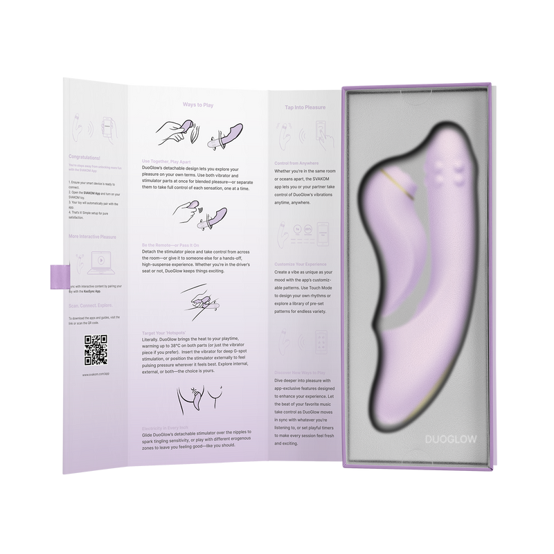 Svakom - DuoGlow – Stotende en Roterende Kralen Vibrator met Pulserende`Stimulator – Lila