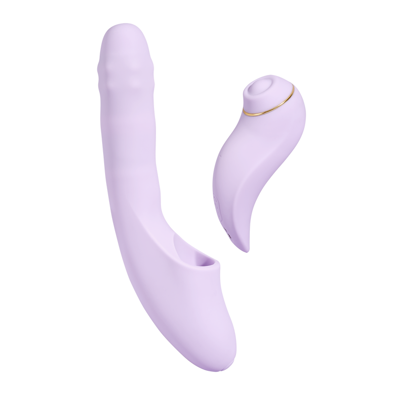 Svakom - DuoGlow – Stotende en Roterende Kralen Vibrator met Pulserende`Stimulator – Lila