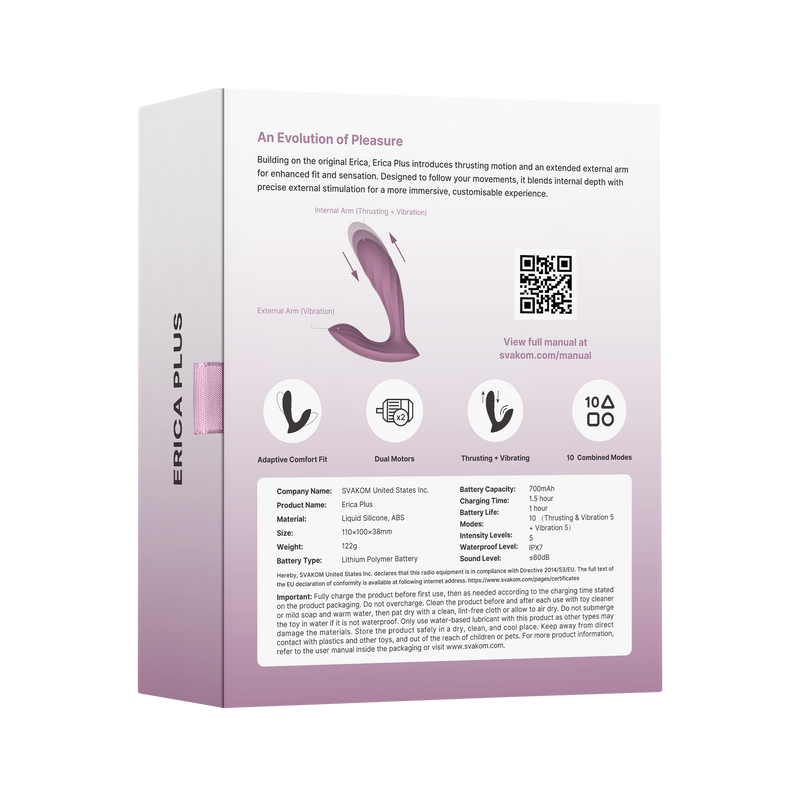 Svakom - Erica Plus - Stotende Panty Vibrator Met App Control - Twee Motoren - Lichtroze