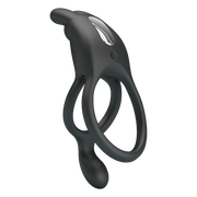 Pretty Love - Seth - Vibrerende Dubbele Cockring - Zwart