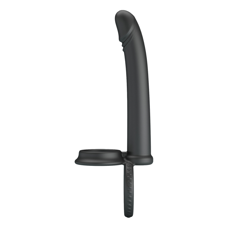 Pretty Love - Moses - Dildo met Cockring en Scrotumring - Zwart